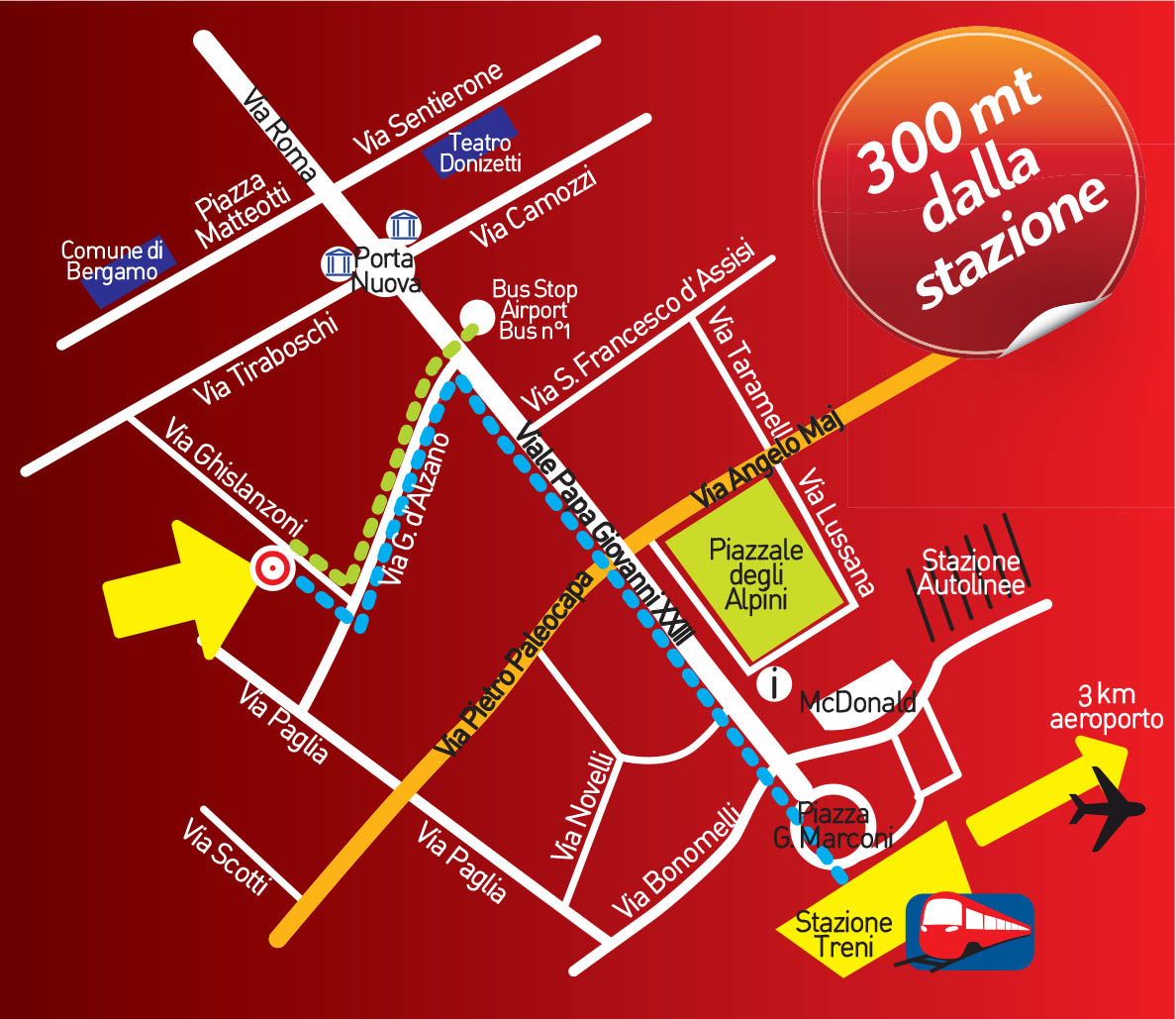 In the map you can see how much is easy to reach our hostel, just few steps from the train station... no comparison with other hostels!